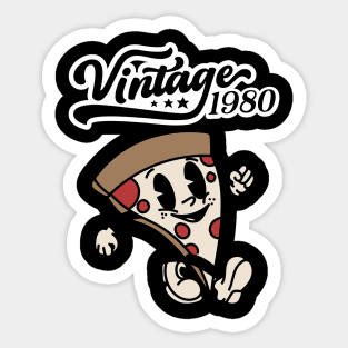 Vintage Funny Pizza Retro 80s Food Sticker